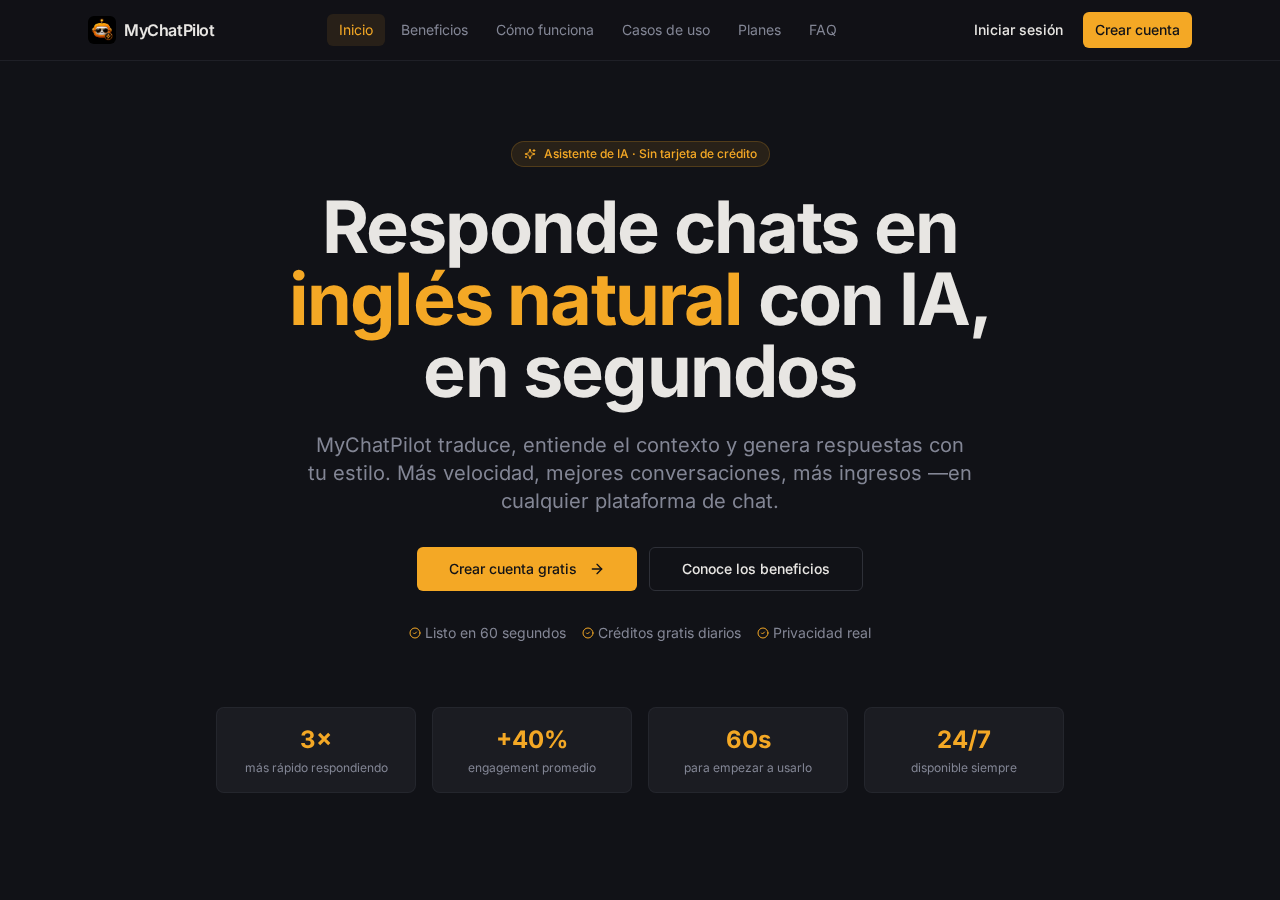 Interfaz de MyChatPilot